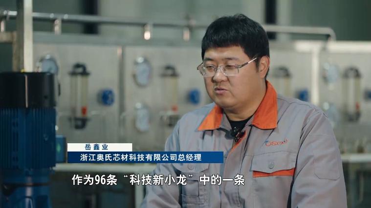 浙江奥氏芯材科技总经理 岳鑫业:作为96条"科技新小龙"中的一
